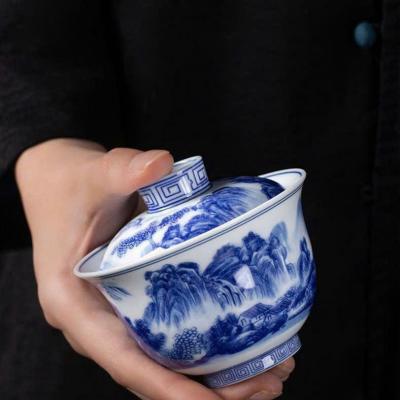 BỘ ẤM CHÉN VẼ TAY HỌA TIẾT SƠN THỦY